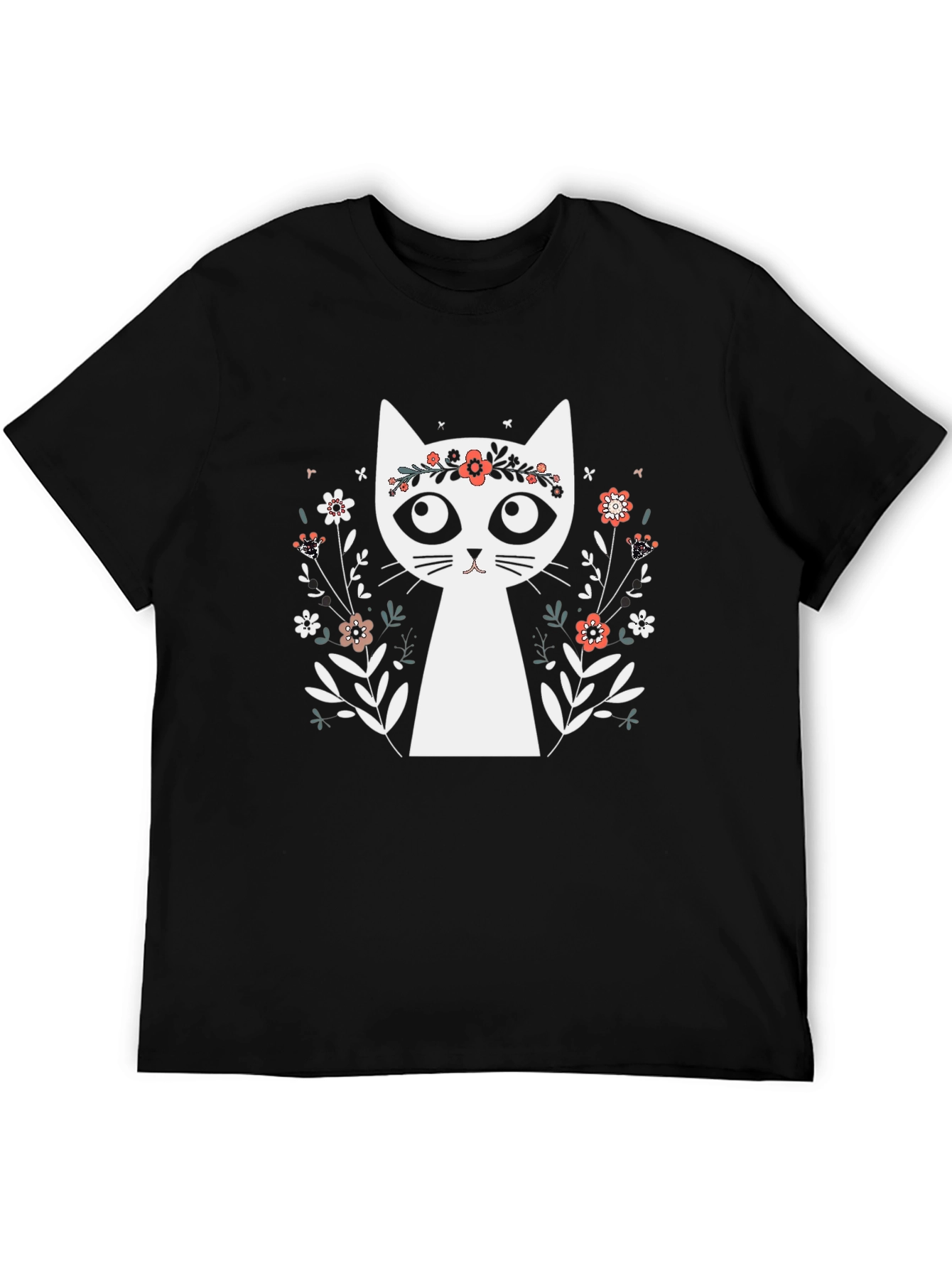 Floral Crown Cat Graphic Tee