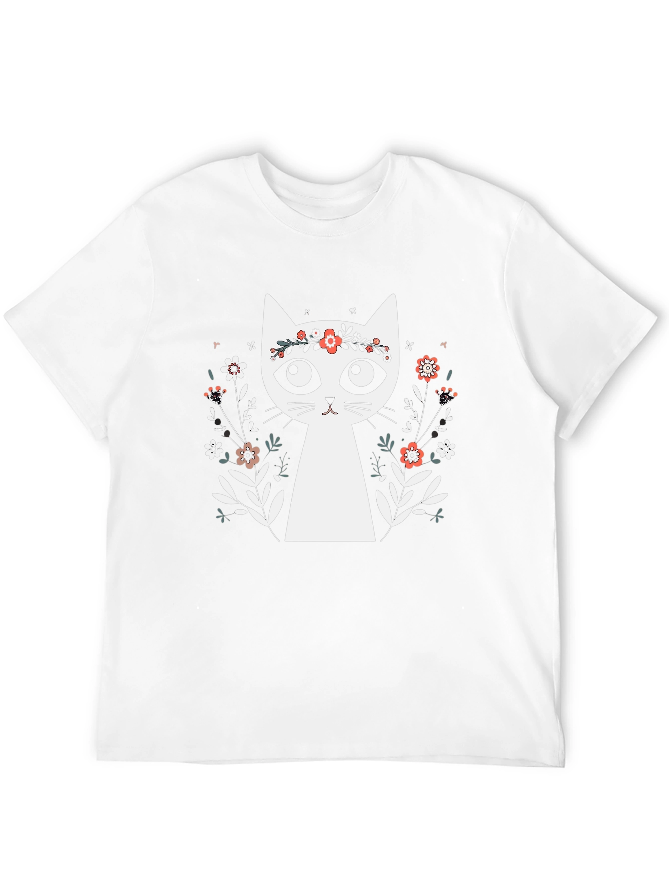 Floral Crown Cat Graphic Tee