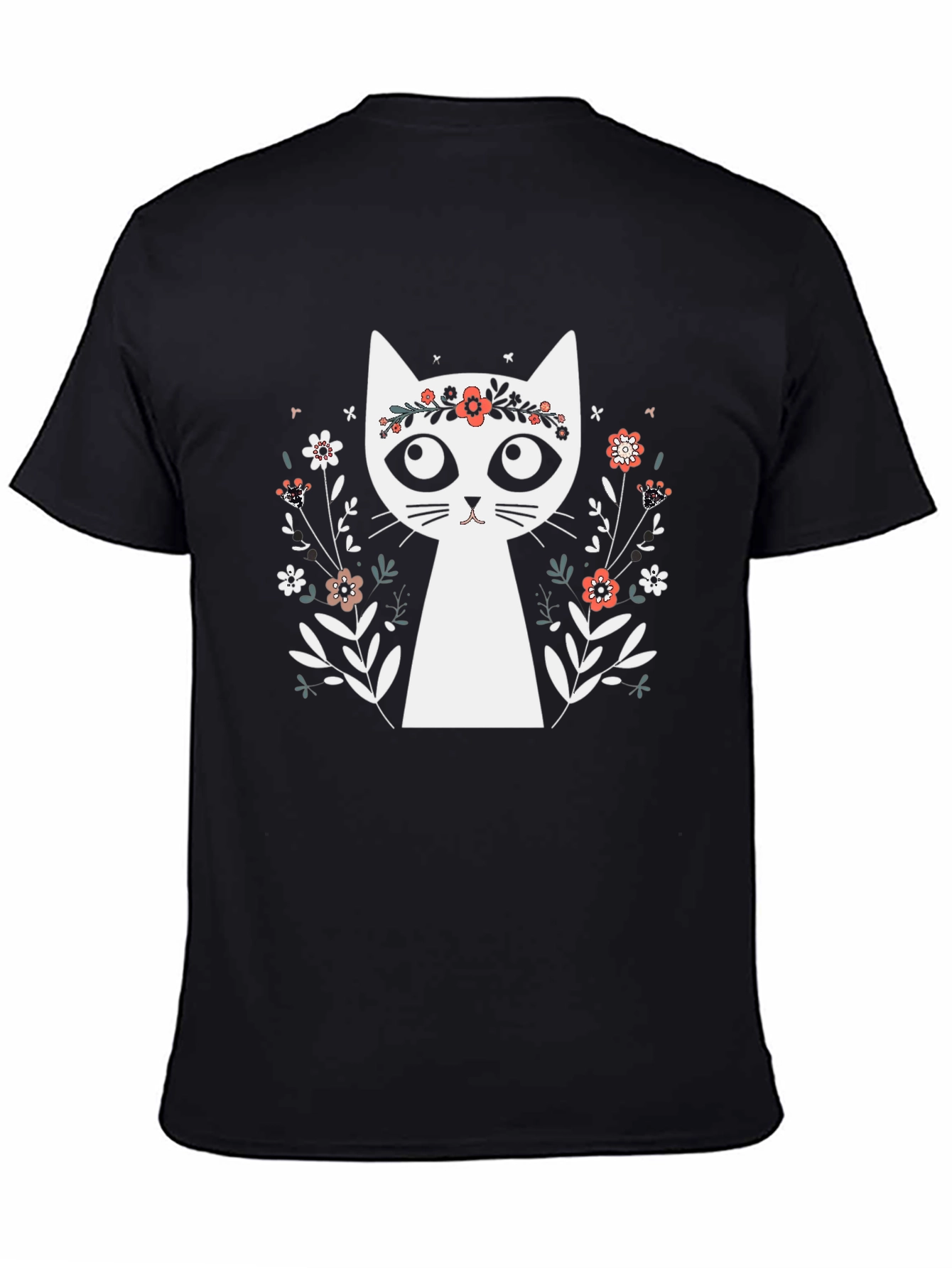 Floral Crown Cat Graphic Tee
