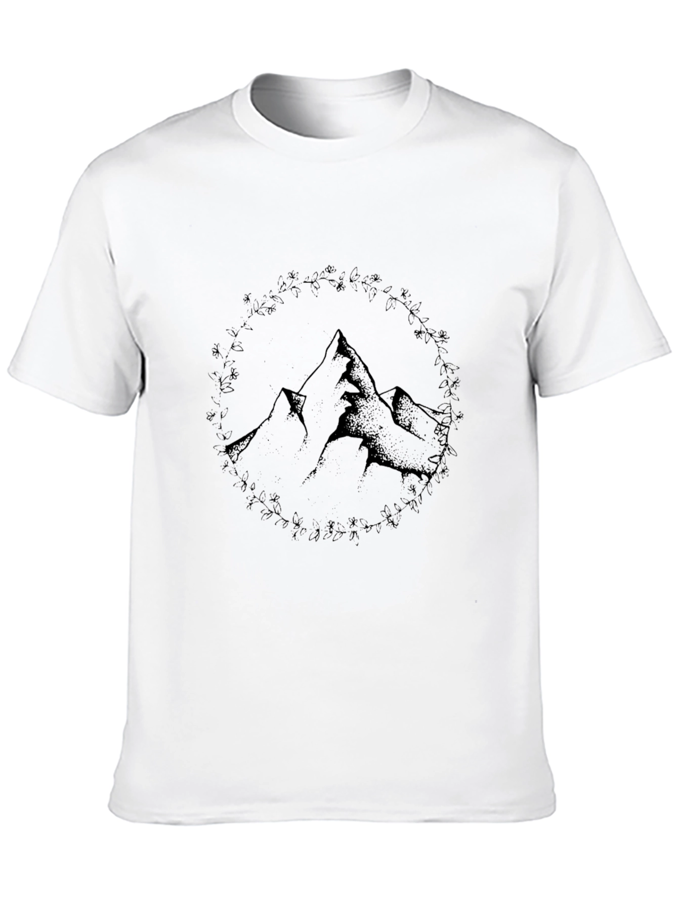 Mountain Graphic Black Crew Neck Tee