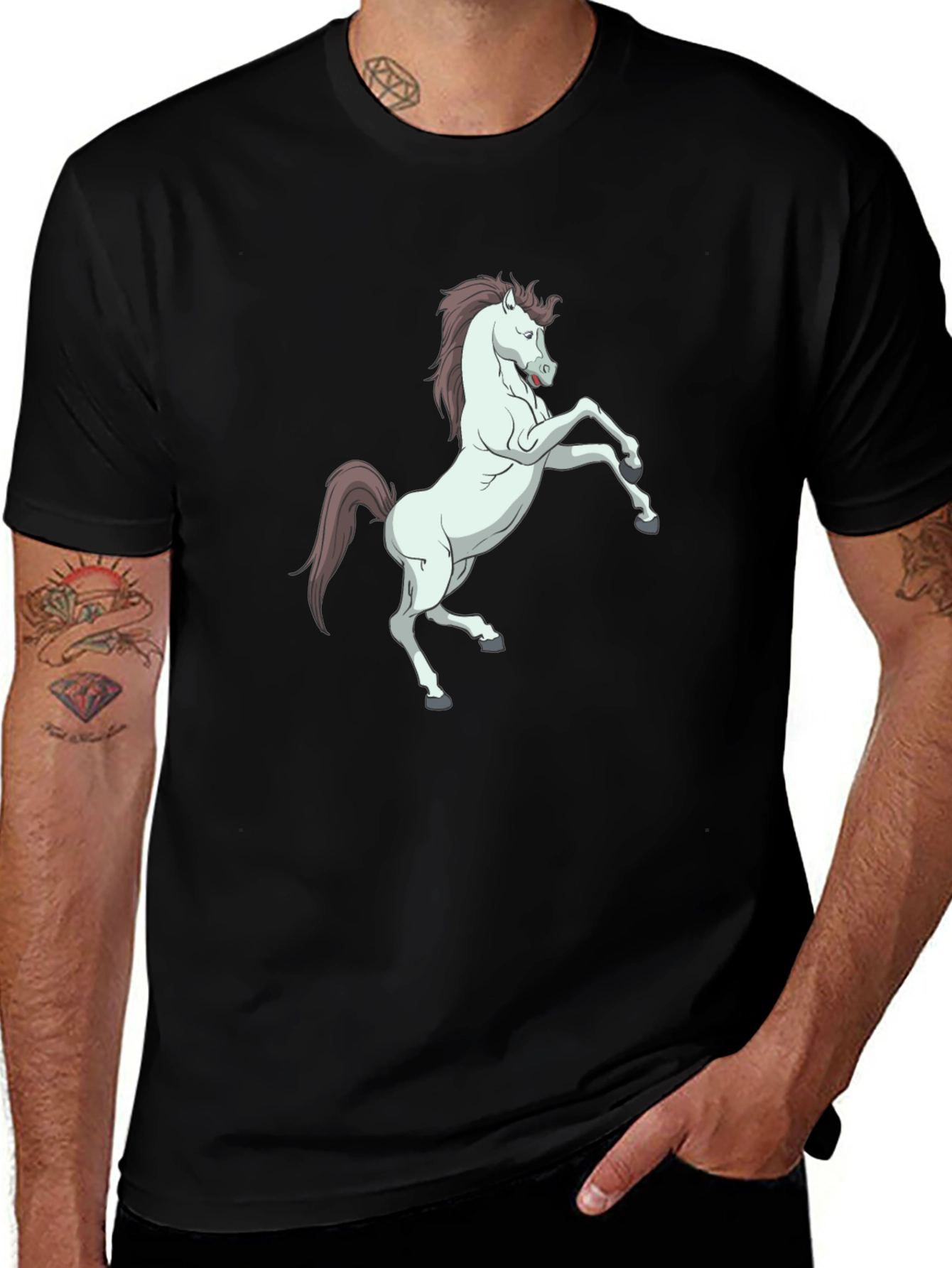 Horse Graphic Black T-Shirt - Stylish & Unique