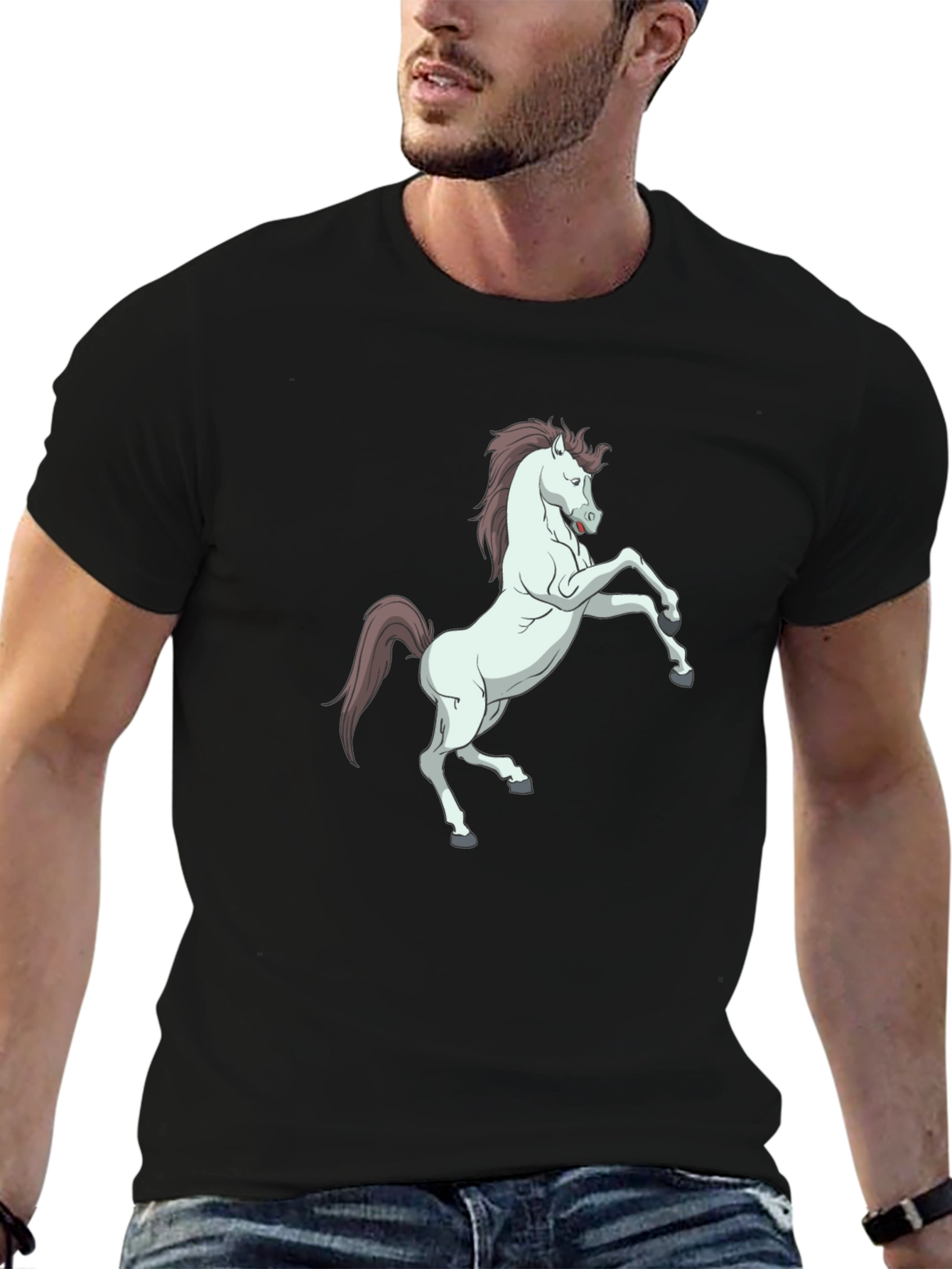 Horse Graphic Black T-Shirt - Stylish & Unique