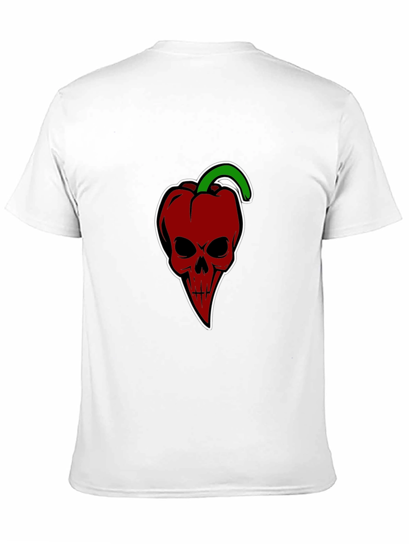 Edgy Pepper Skull Graphic Tee - Black