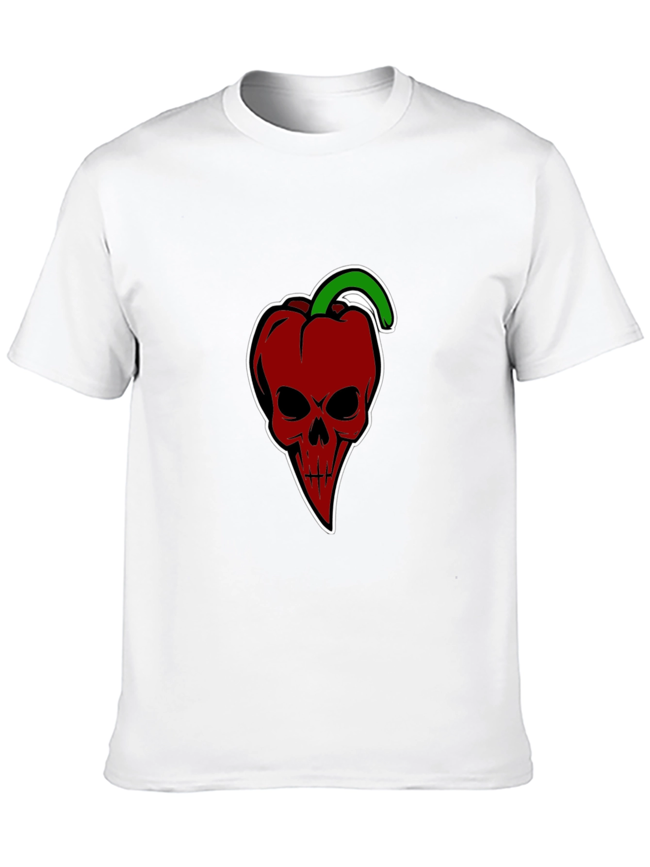 Edgy Pepper Skull Graphic Tee - Black