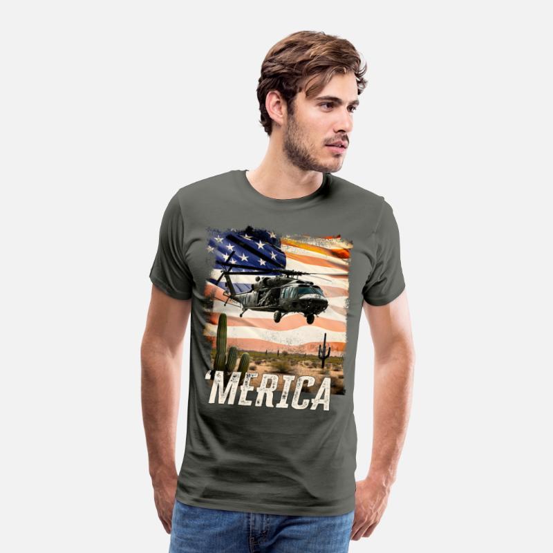 Merica Black Hawk Proud Army Navy Soldier Veteran