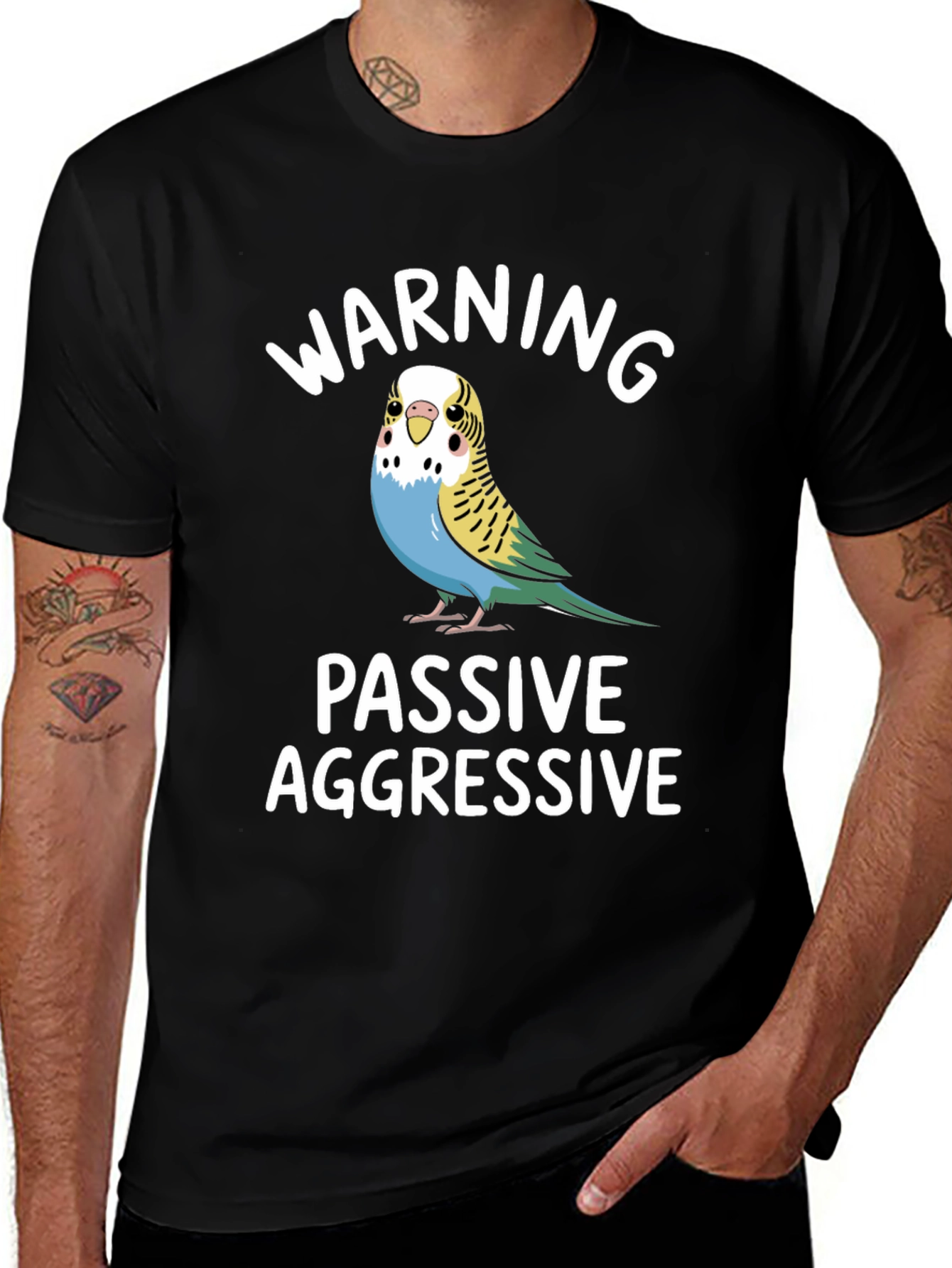 Warning Passive Aggressive Budgie T-Shirt