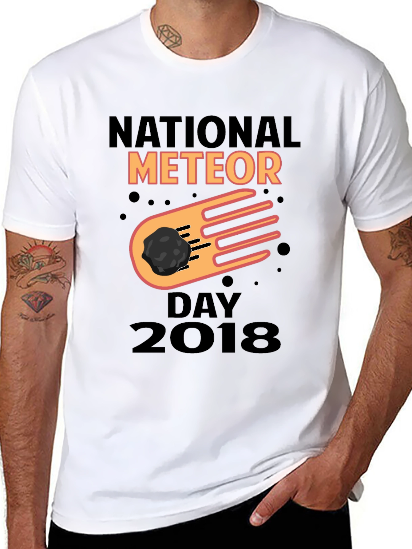 National Meteor Day 2018 Black Graphic T-Shirt