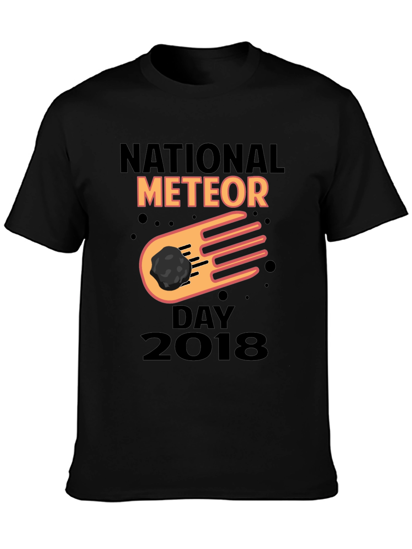 National Meteor Day 2018 Black Graphic T-Shirt