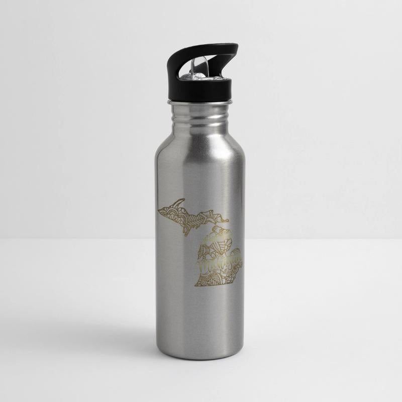 Michigan State Mandala USA America Pretty Gold