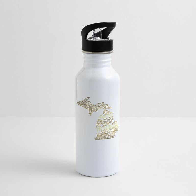 Michigan State Mandala USA America Pretty Gold