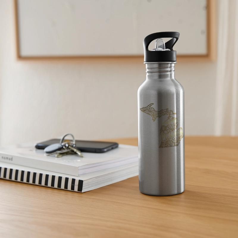 Michigan State Mandala USA America Pretty Gold