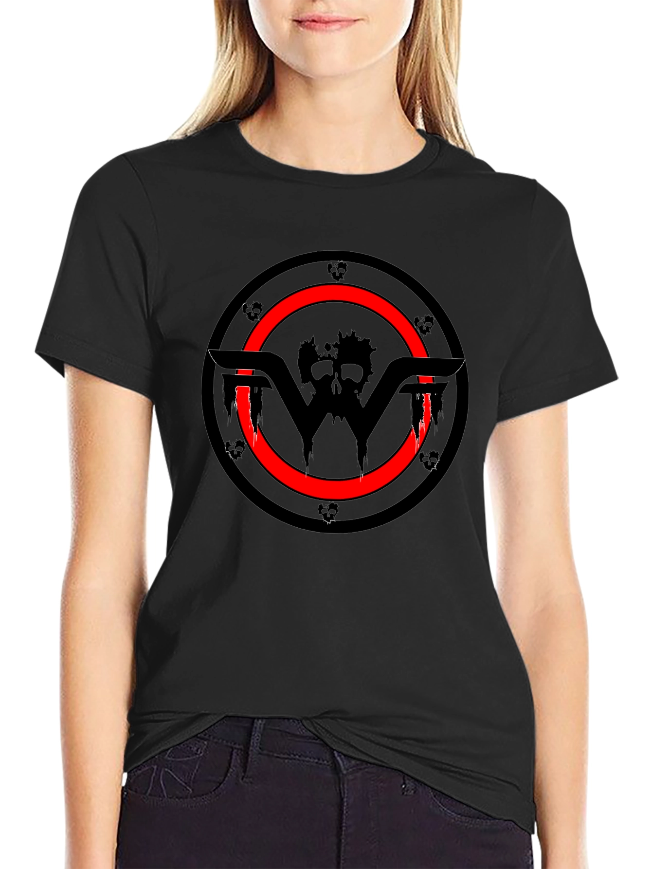 Skull Ring Black Graphic Tee