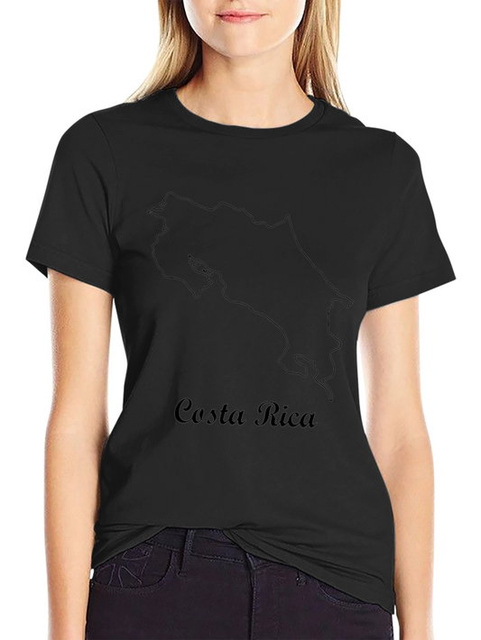 Costa Rica Outline Black T-Shirt - Graphic Tee