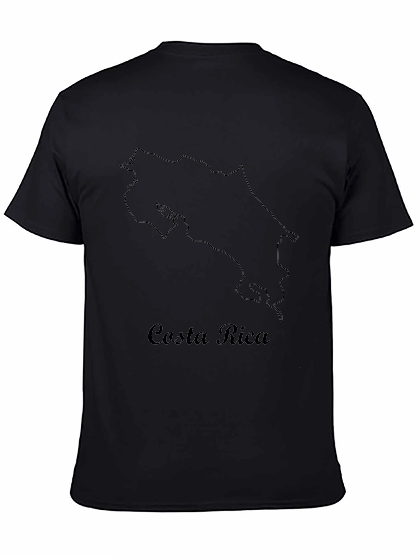 Costa Rica Outline Black T-Shirt - Graphic Tee