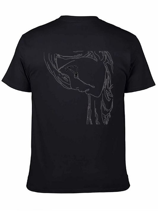 Artistic Black Tee with Abstract Graphic