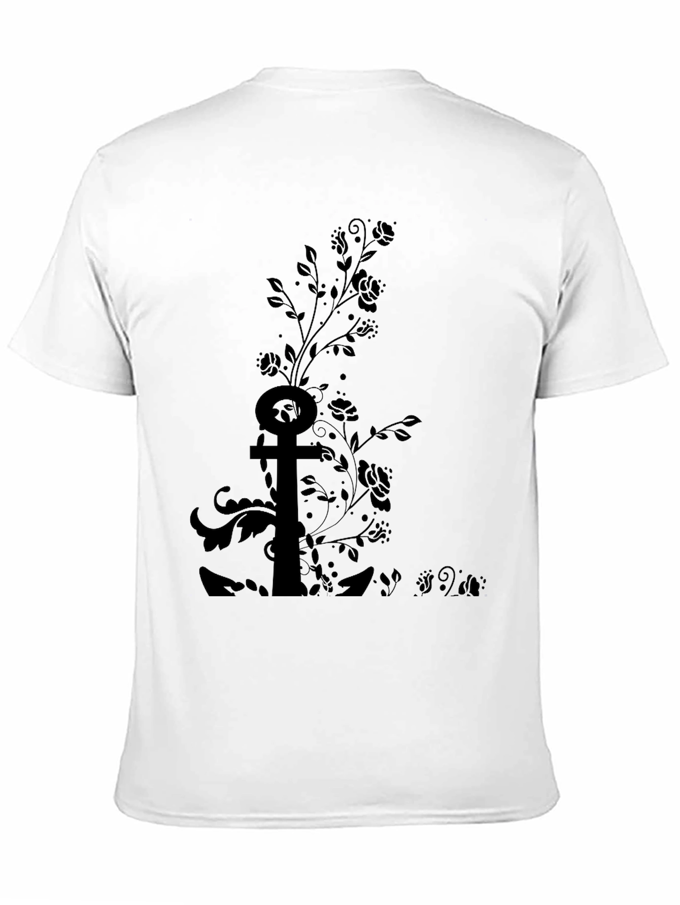 Black Floral Anchor Graphic Tee