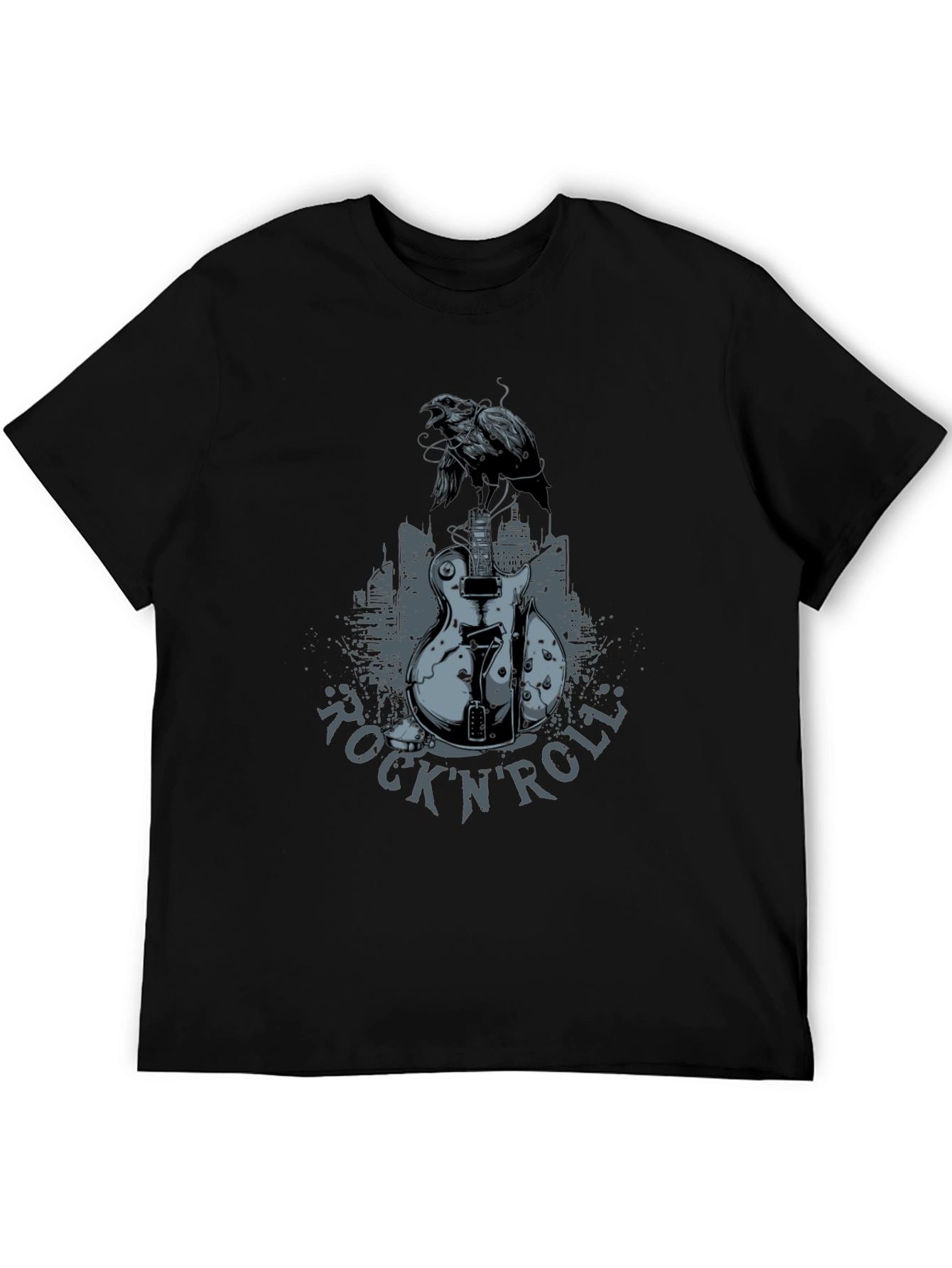 Rock n Roll Guitar Crow T-Shirt