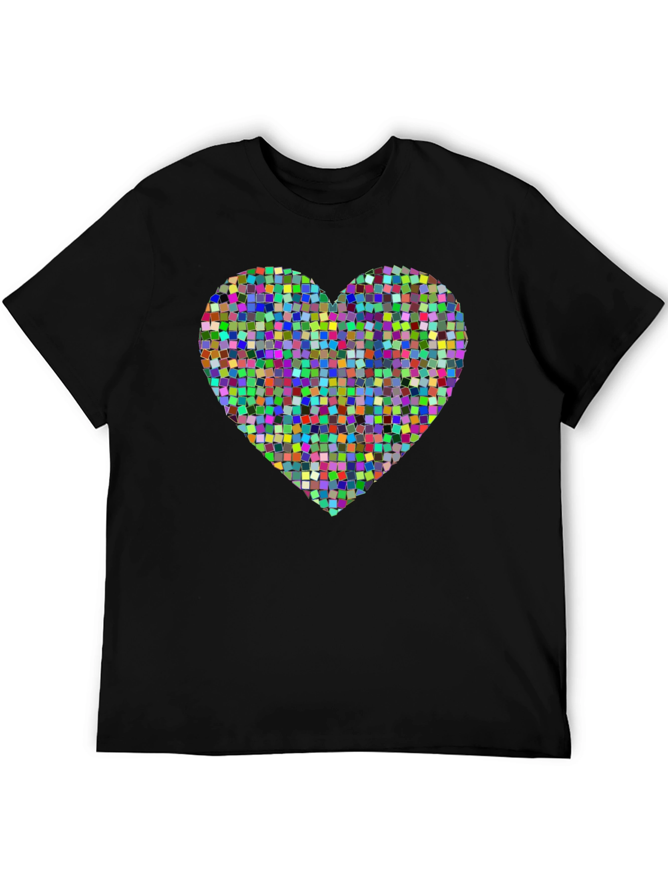 Pixel Heart Graphic Tee - Modern Black T-Shirt