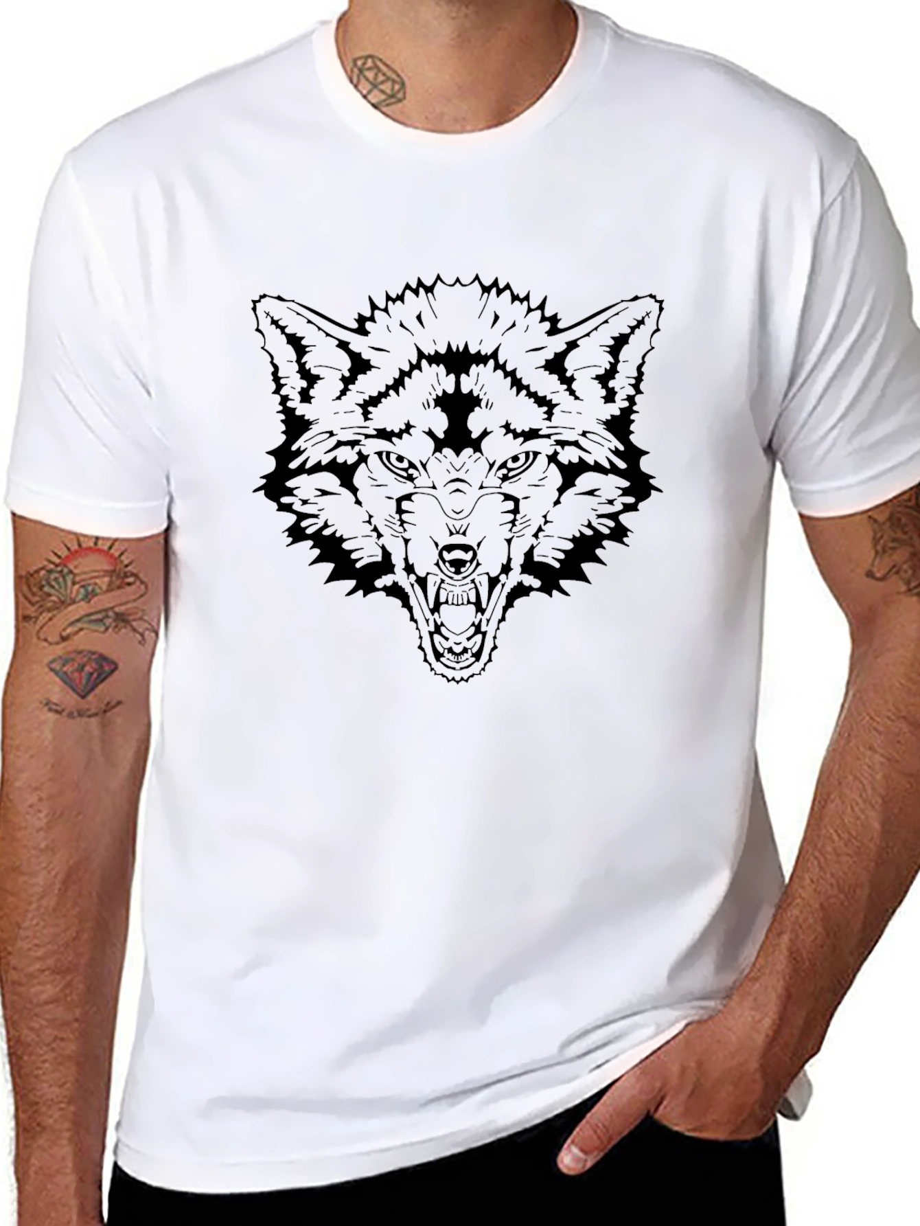 Wolf Graphic Black T-Shirt - Fierce and Bold Design