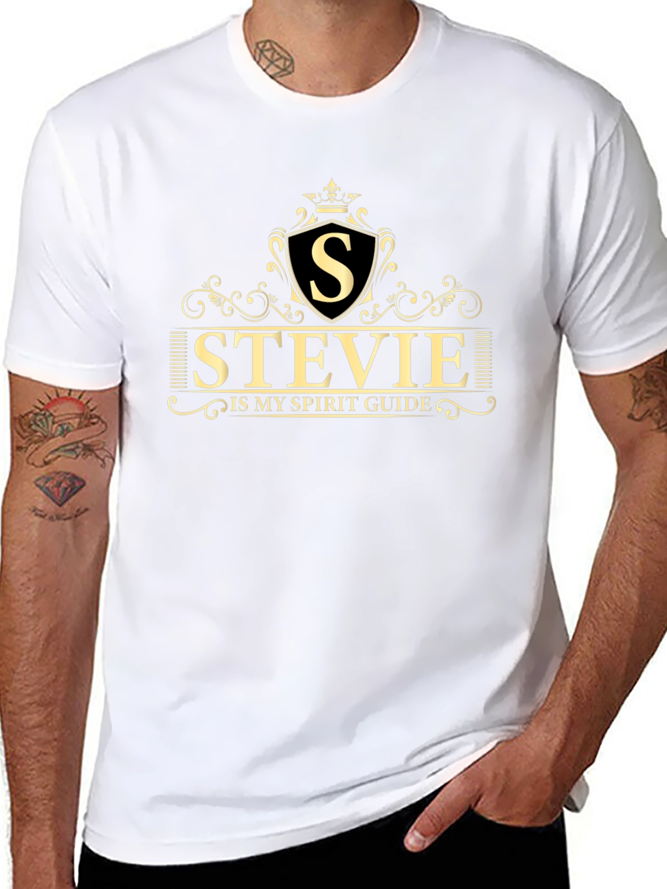 Stevie is My Spirit Guide Black T-Shirt