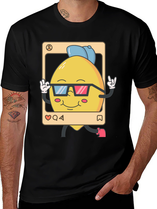 Cool Lemon Cartoon Graphic T-Shirt