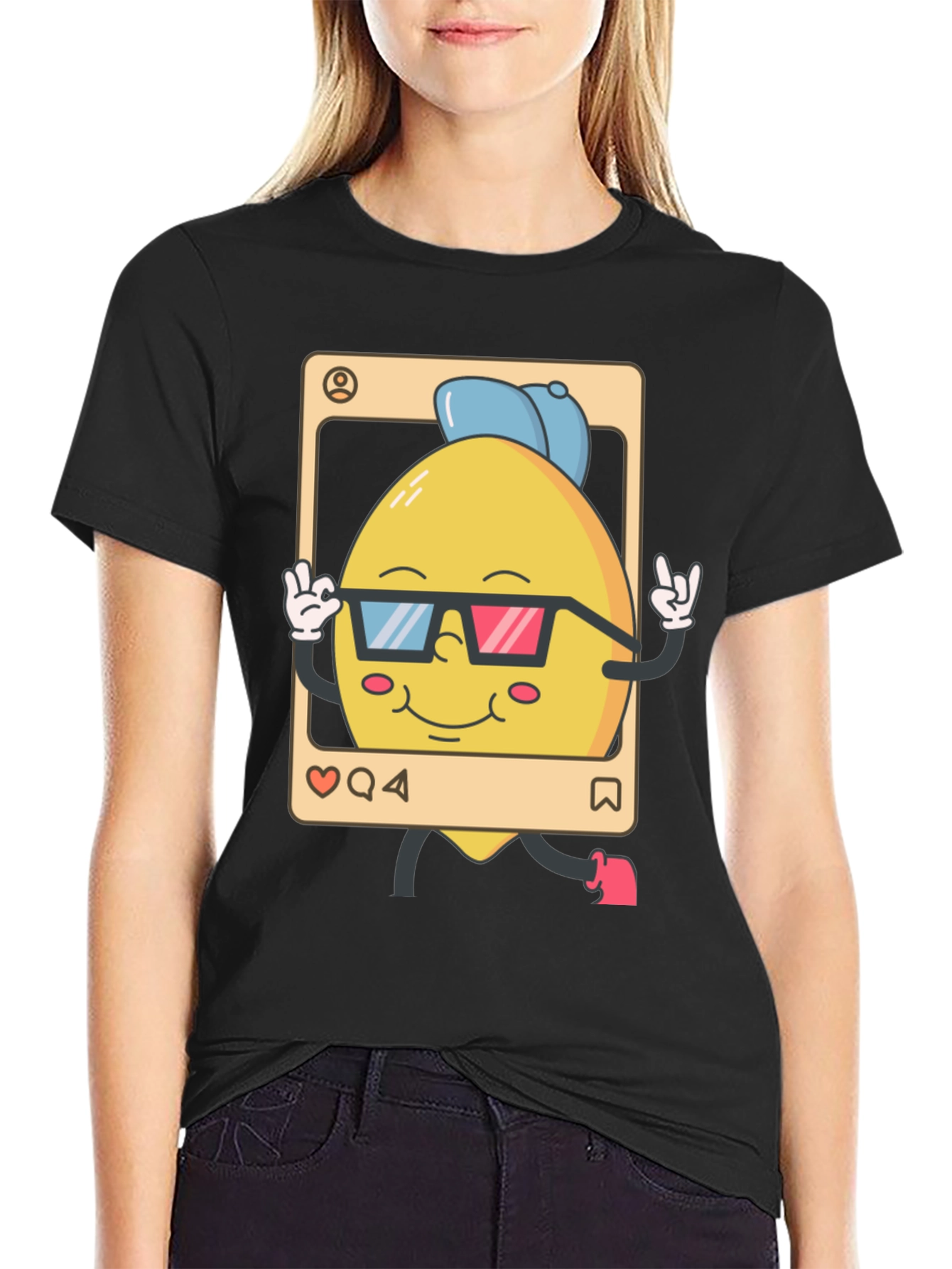 Cool Lemon Cartoon Graphic T-Shirt