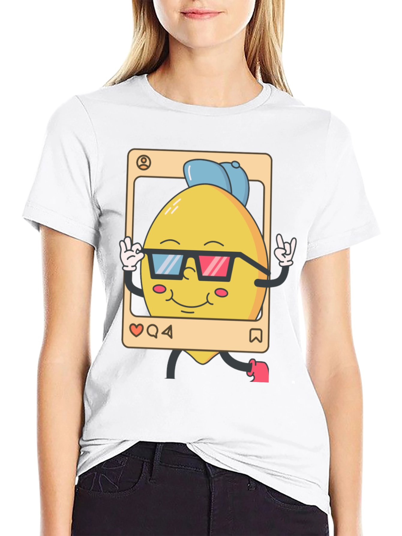 Cool Lemon Cartoon Graphic T-Shirt