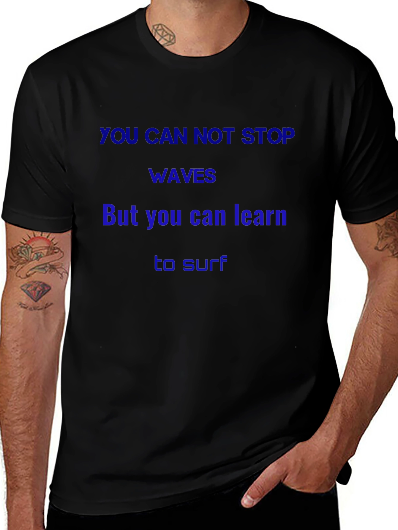 Inspirational Waves Graphic T-Shirt - Learn to Surf