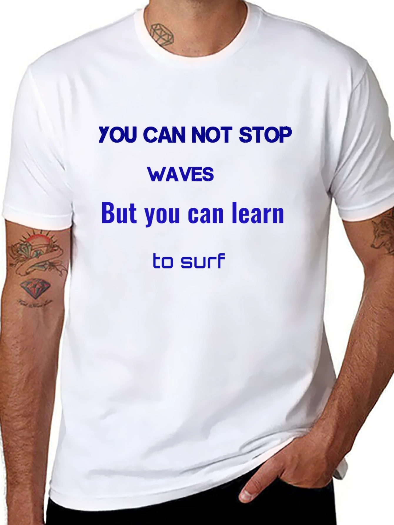 Inspirational Waves Graphic T-Shirt - Learn to Surf