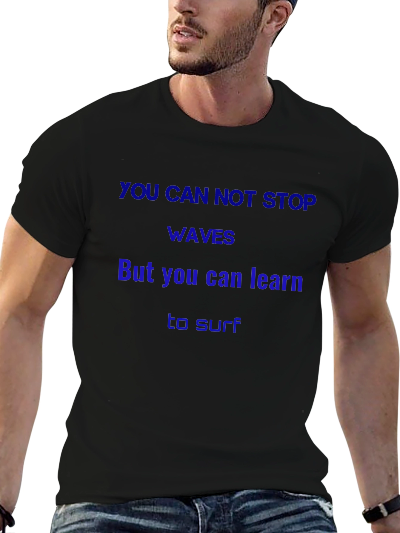 Inspirational Waves Graphic T-Shirt - Learn to Surf