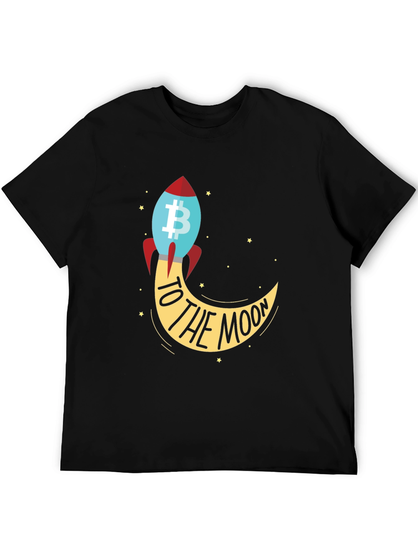 Bitcoin Rocket To The Moon Graphic T-Shirt