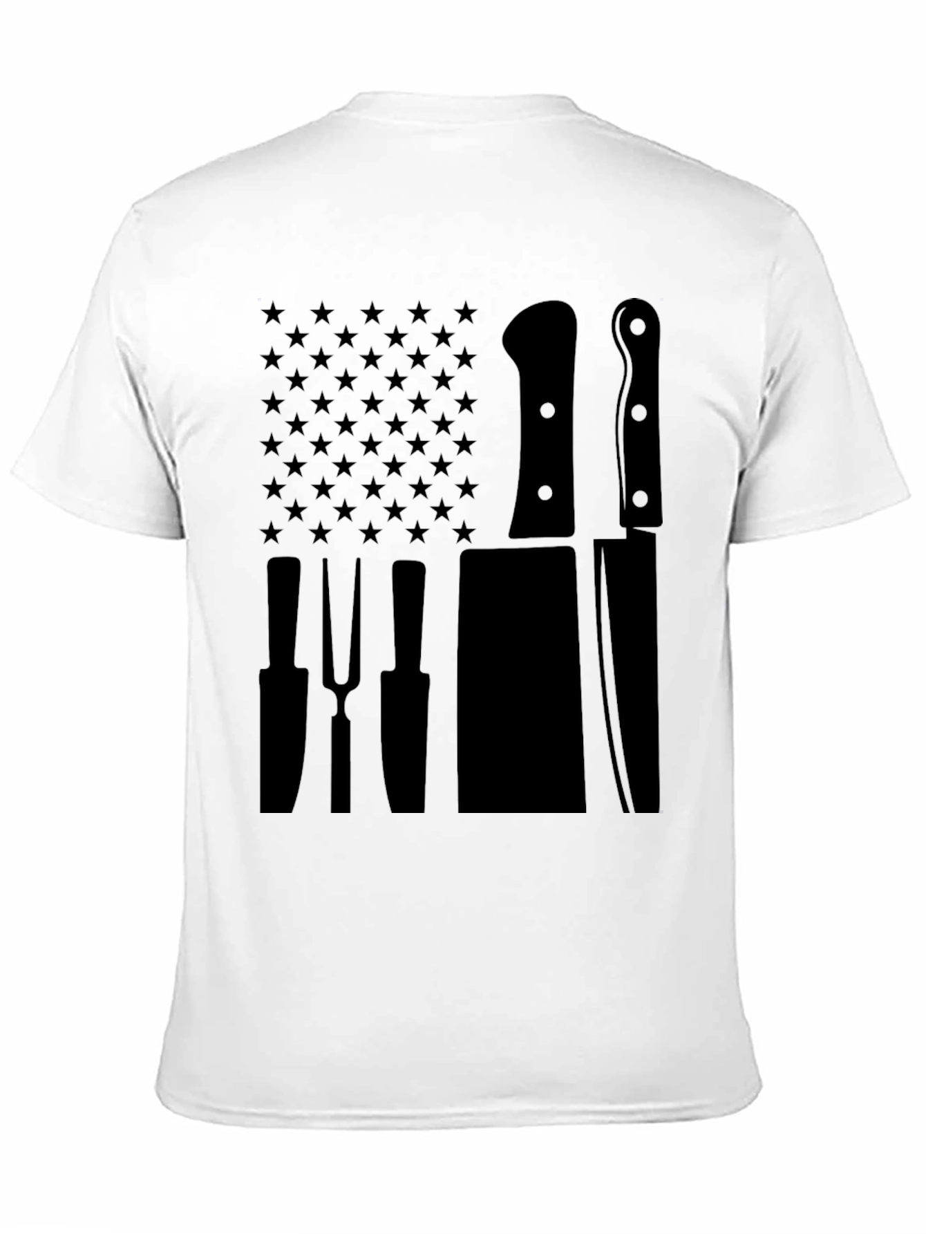 Chef American Flag Kitchen Utensil Graphic T-Shirt