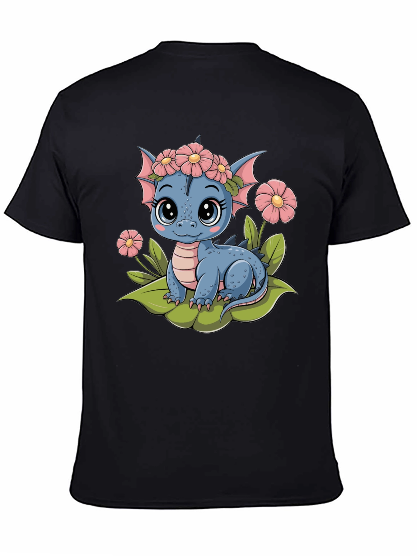 Cute Dragon Flower Crown Graphic Tee