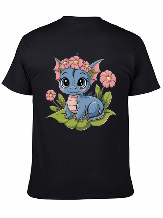 Cute Dragon Flower Crown Graphic Tee