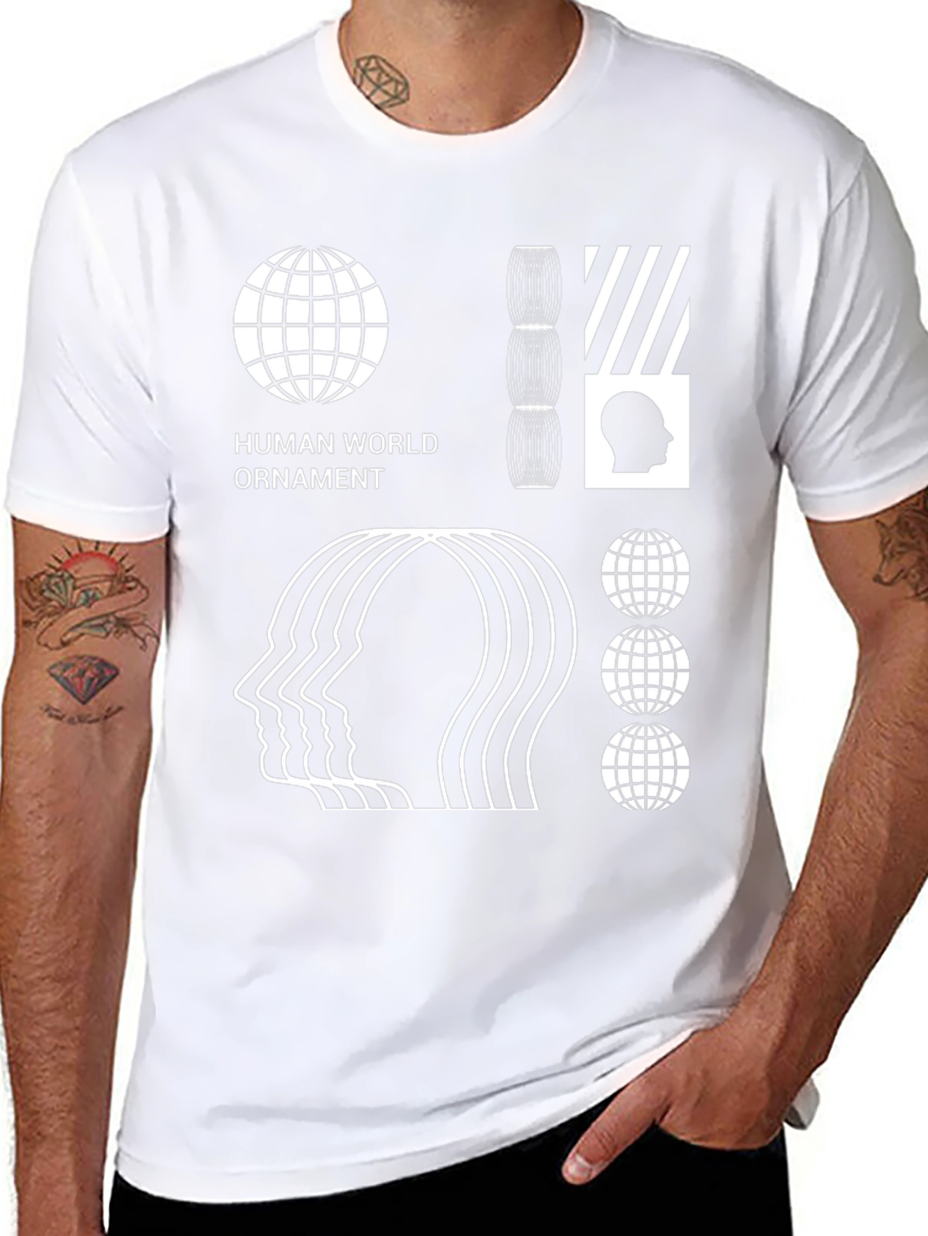 Abstract Graphic Print Black T-Shirt