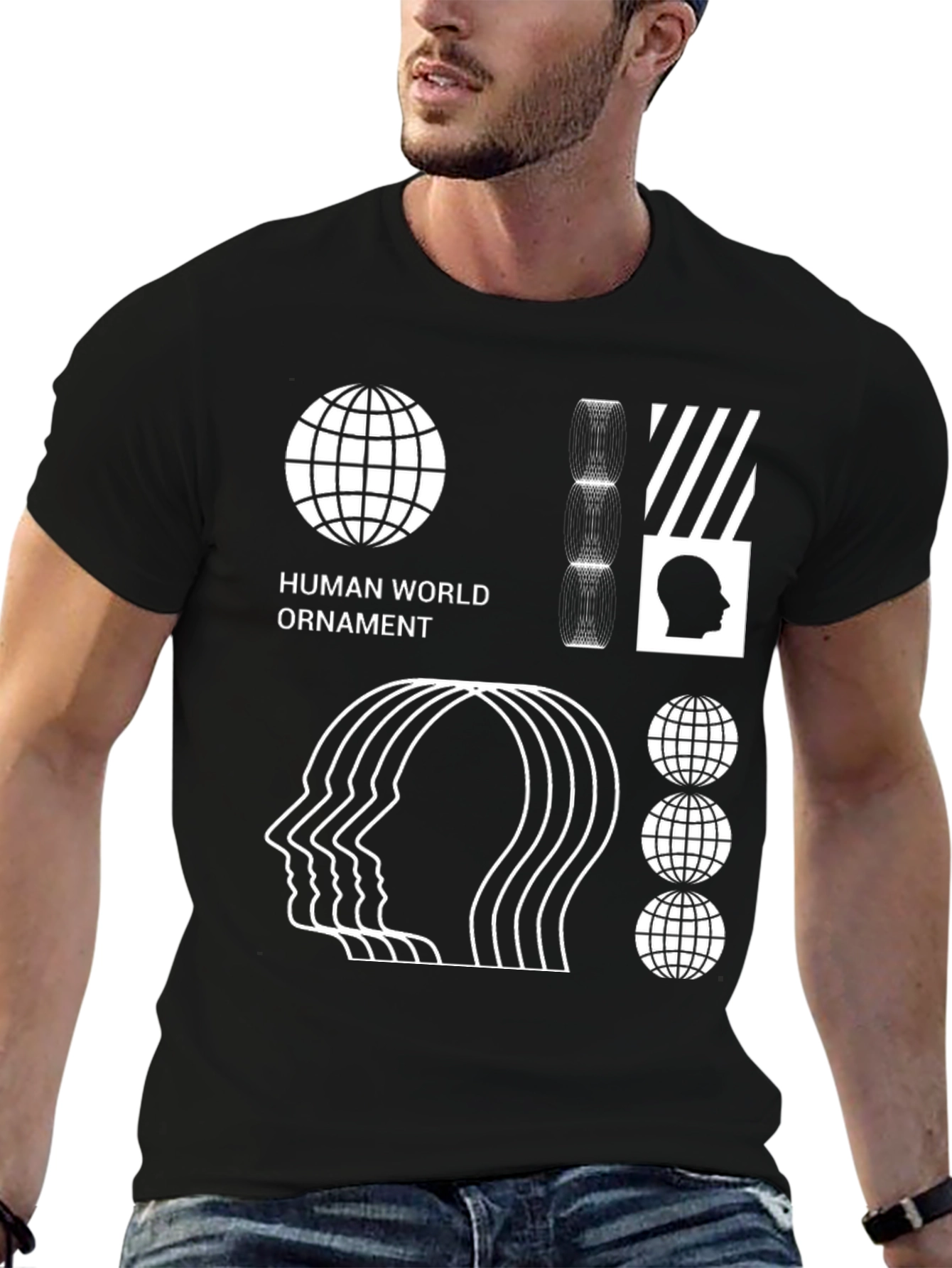 Abstract Graphic Print Black T-Shirt