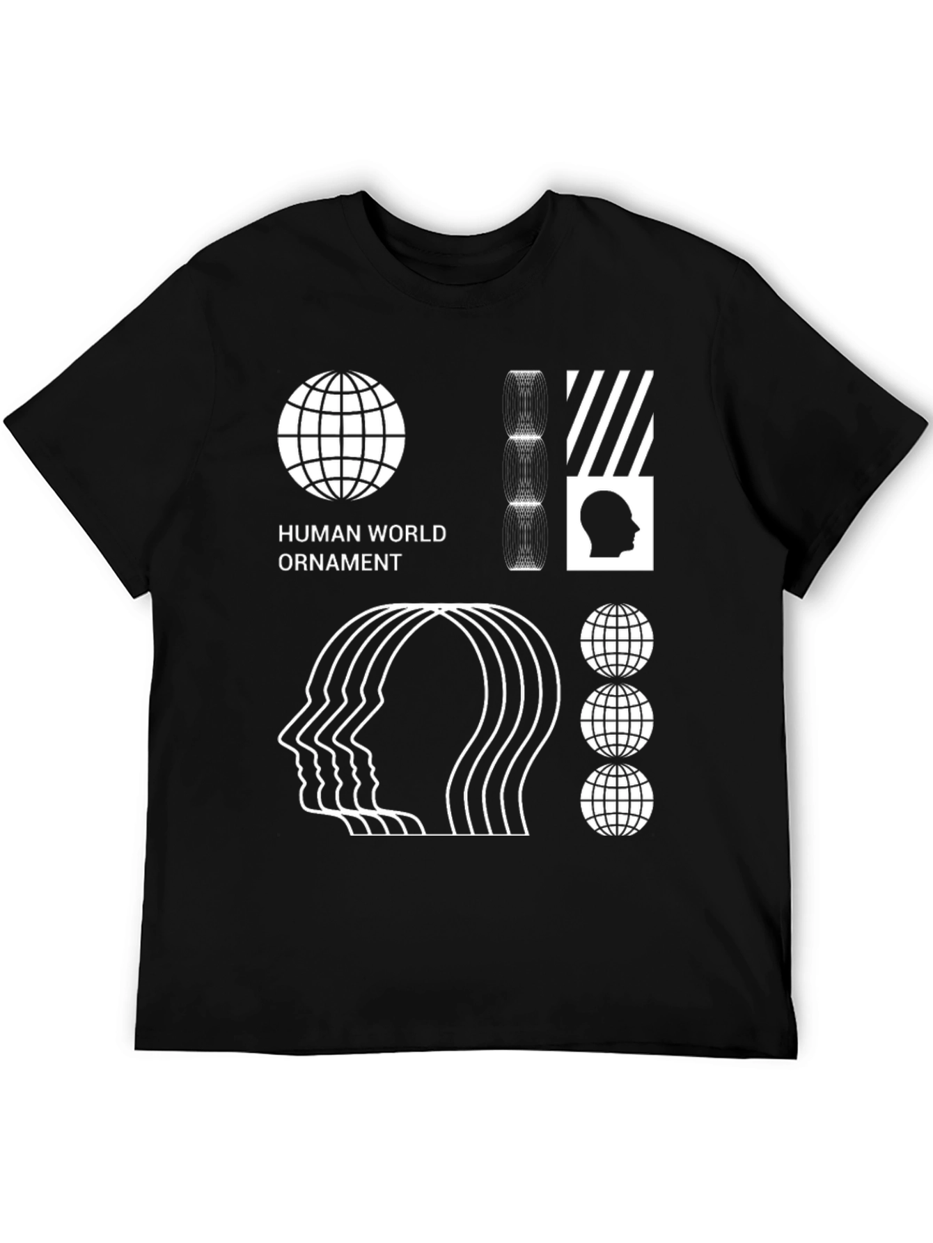 Abstract Graphic Print Black T-Shirt