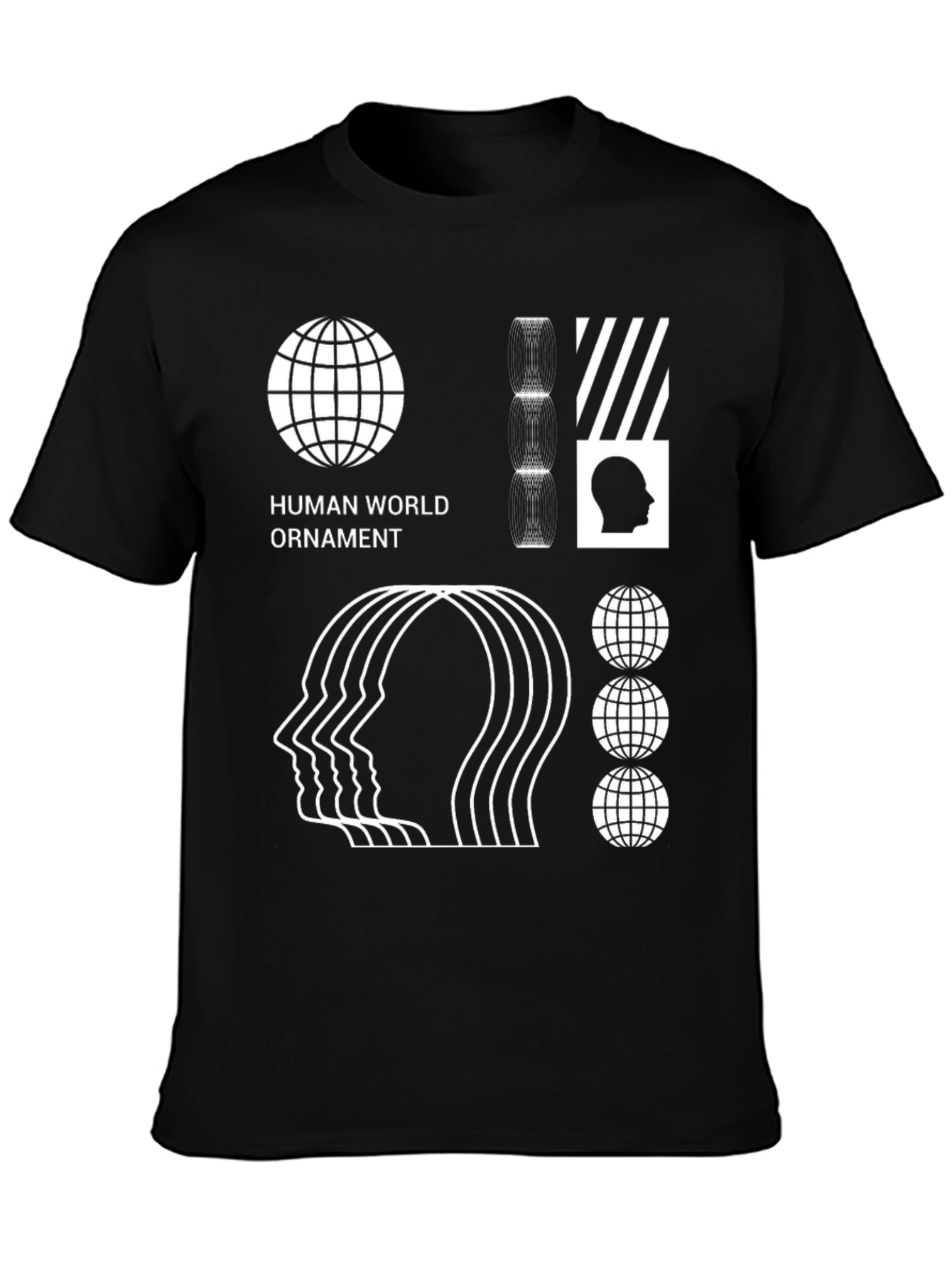 Abstract Graphic Print Black T-Shirt