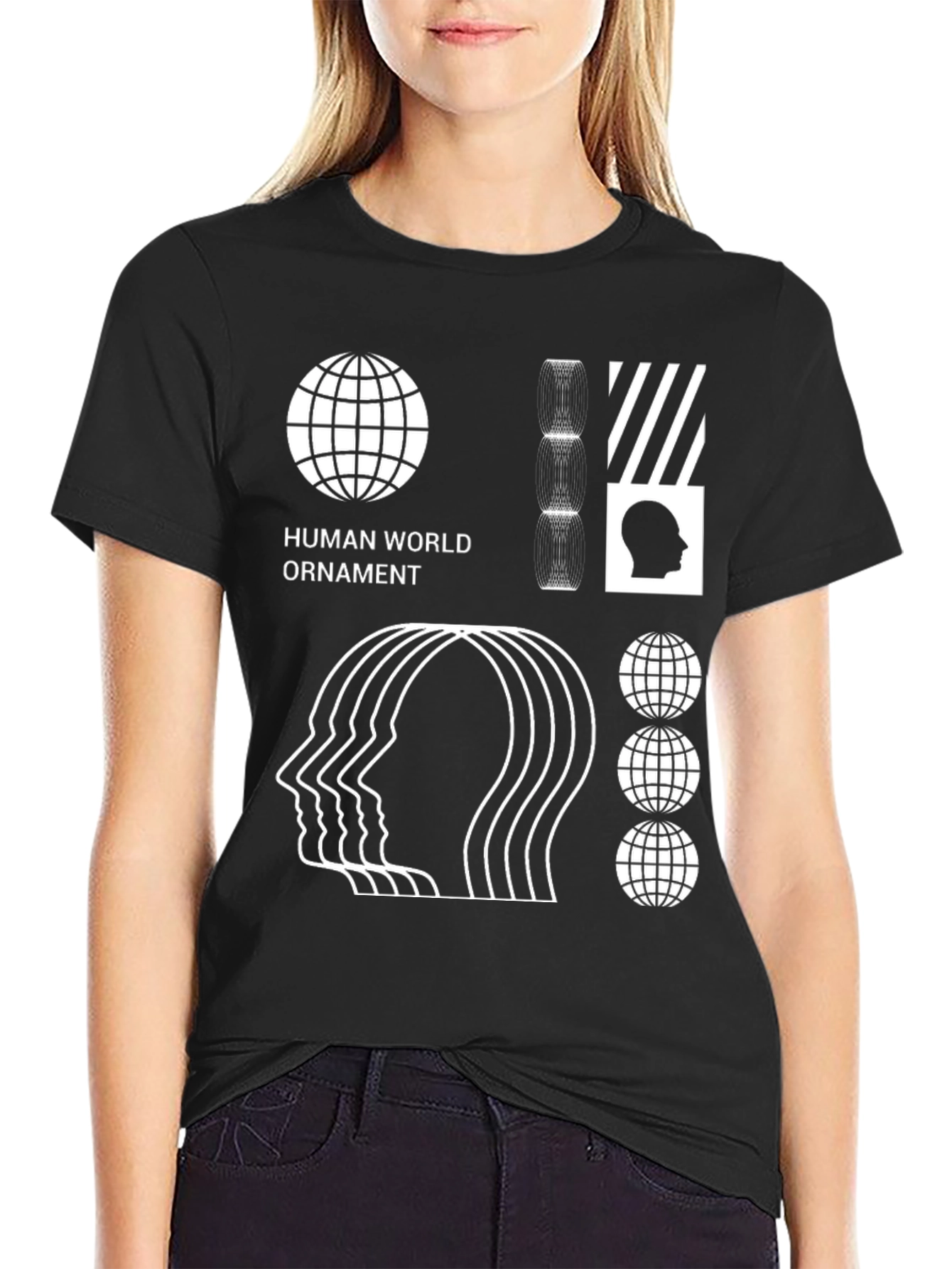 Abstract Graphic Print Black T-Shirt
