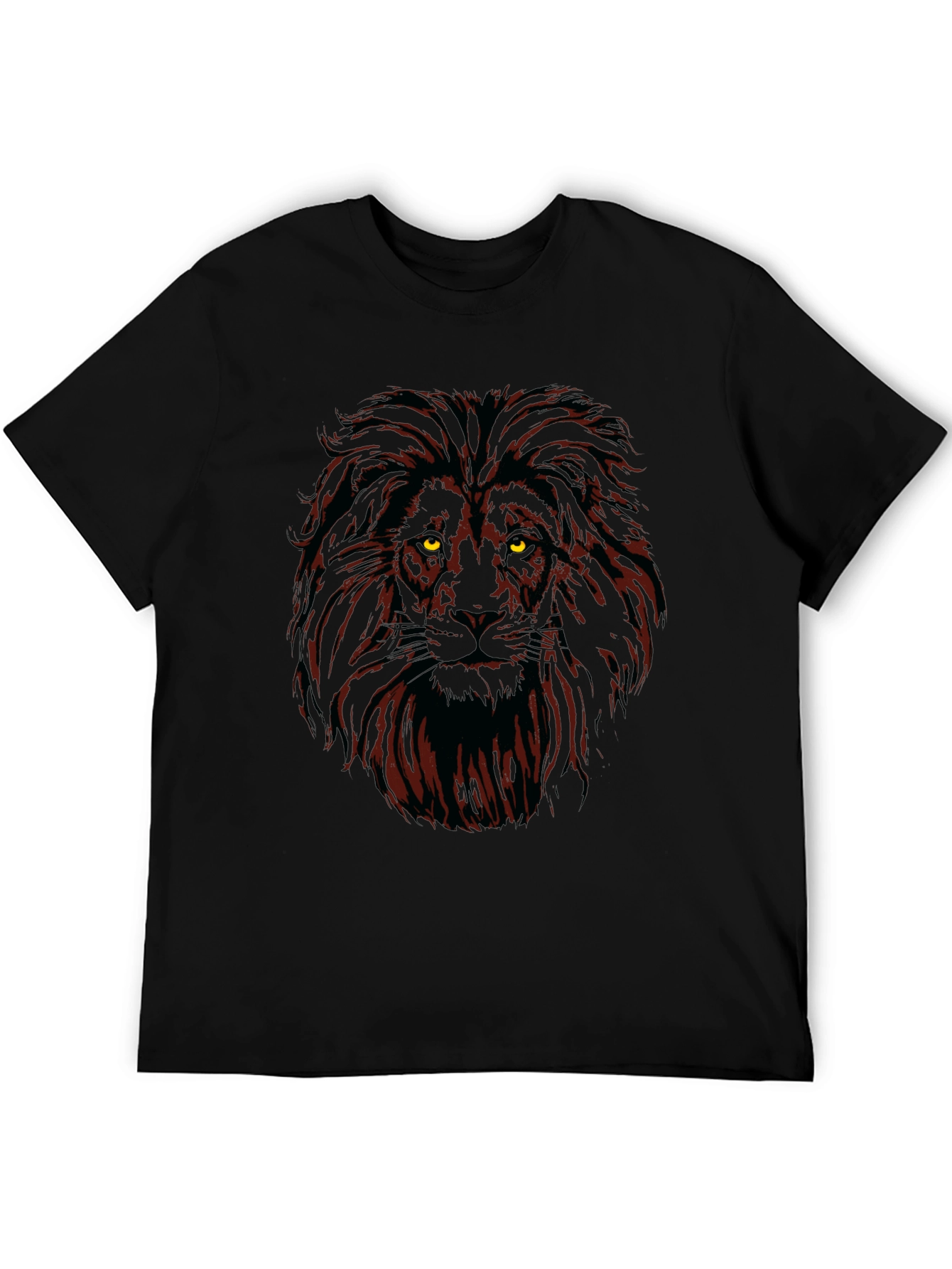 Lion Graphic Print T-Shirt - Black