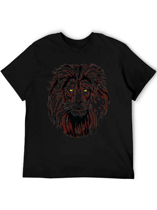 Lion Graphic Print T-Shirt - Black