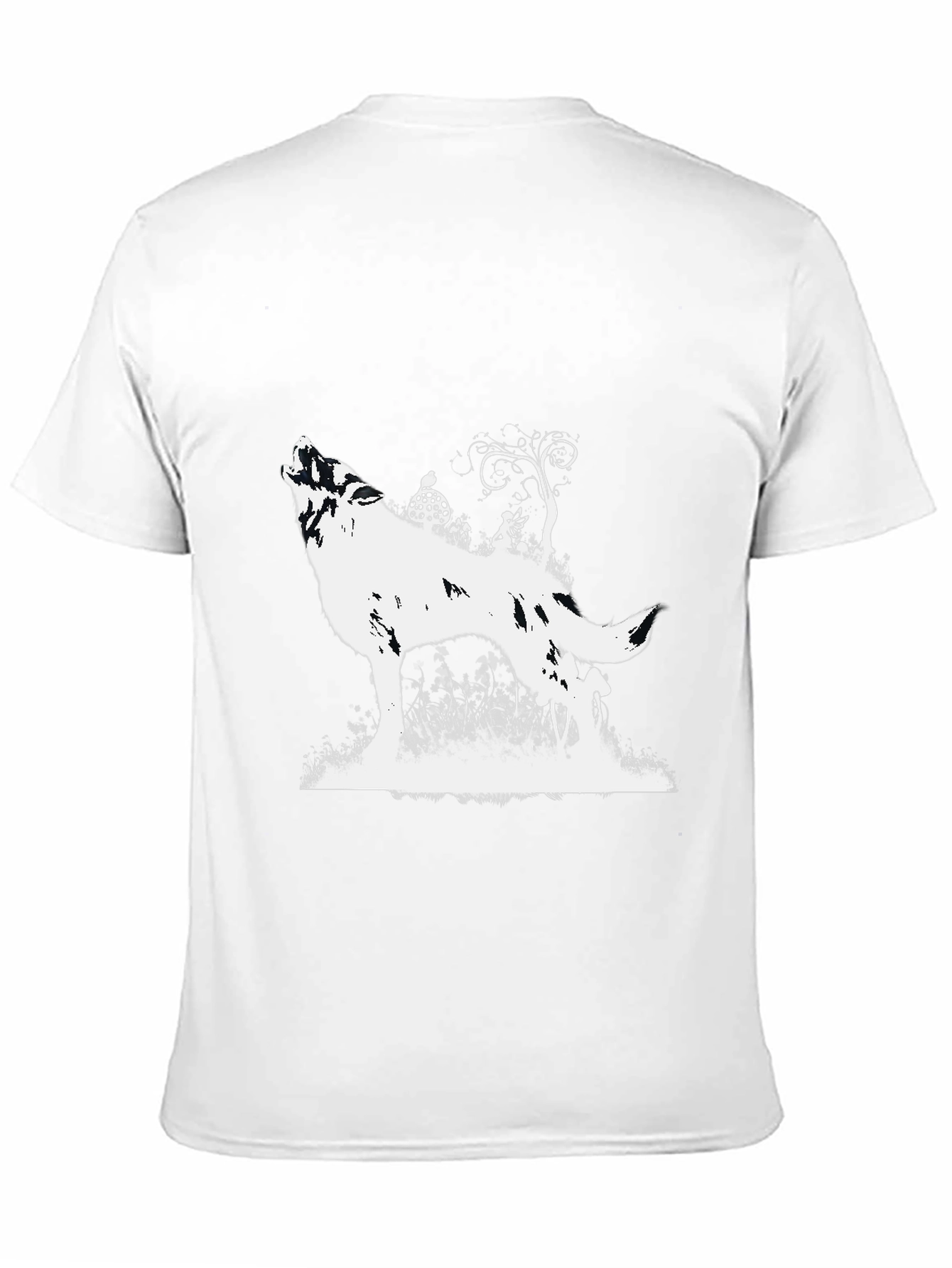 Wolf Silhouette Graphic T-Shirt - Black