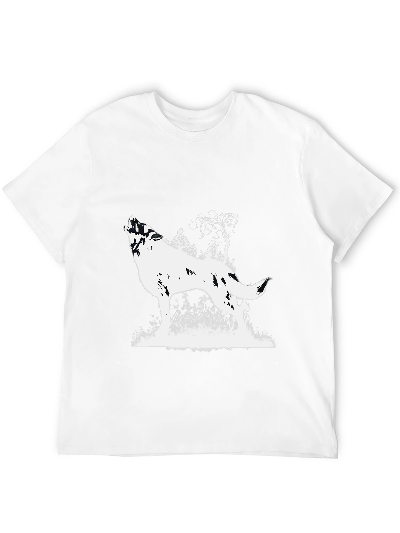 Wolf Silhouette Graphic T-Shirt - Black