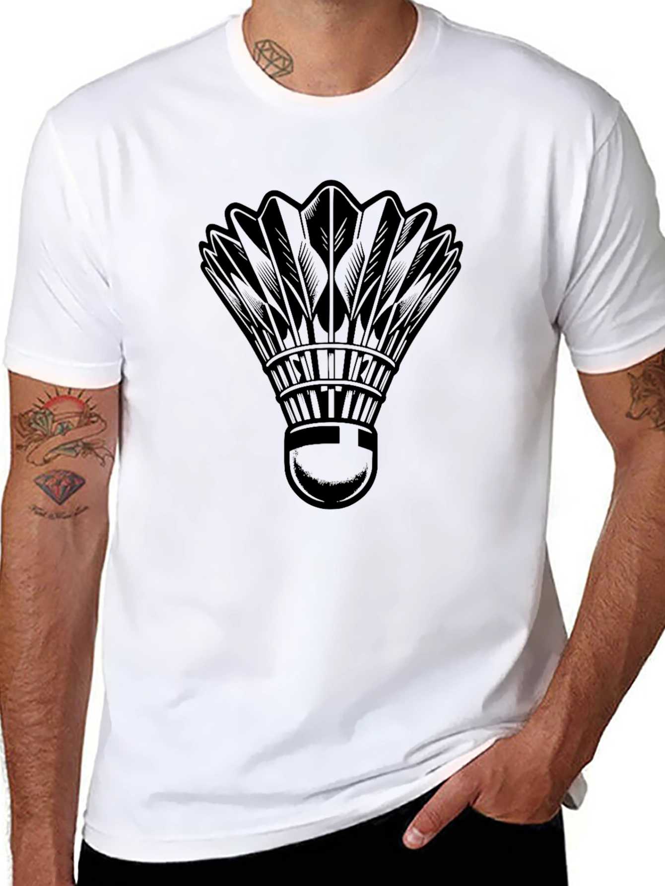 Badminton Shuttlecock Graphic Tee - Sporty & Stylish