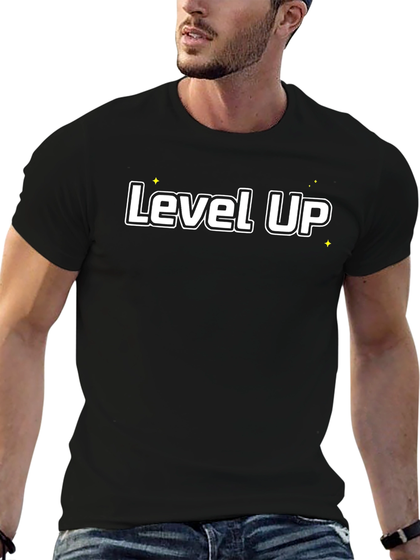 Level Up Graphic Print T-Shirt - Casual Gamer Style