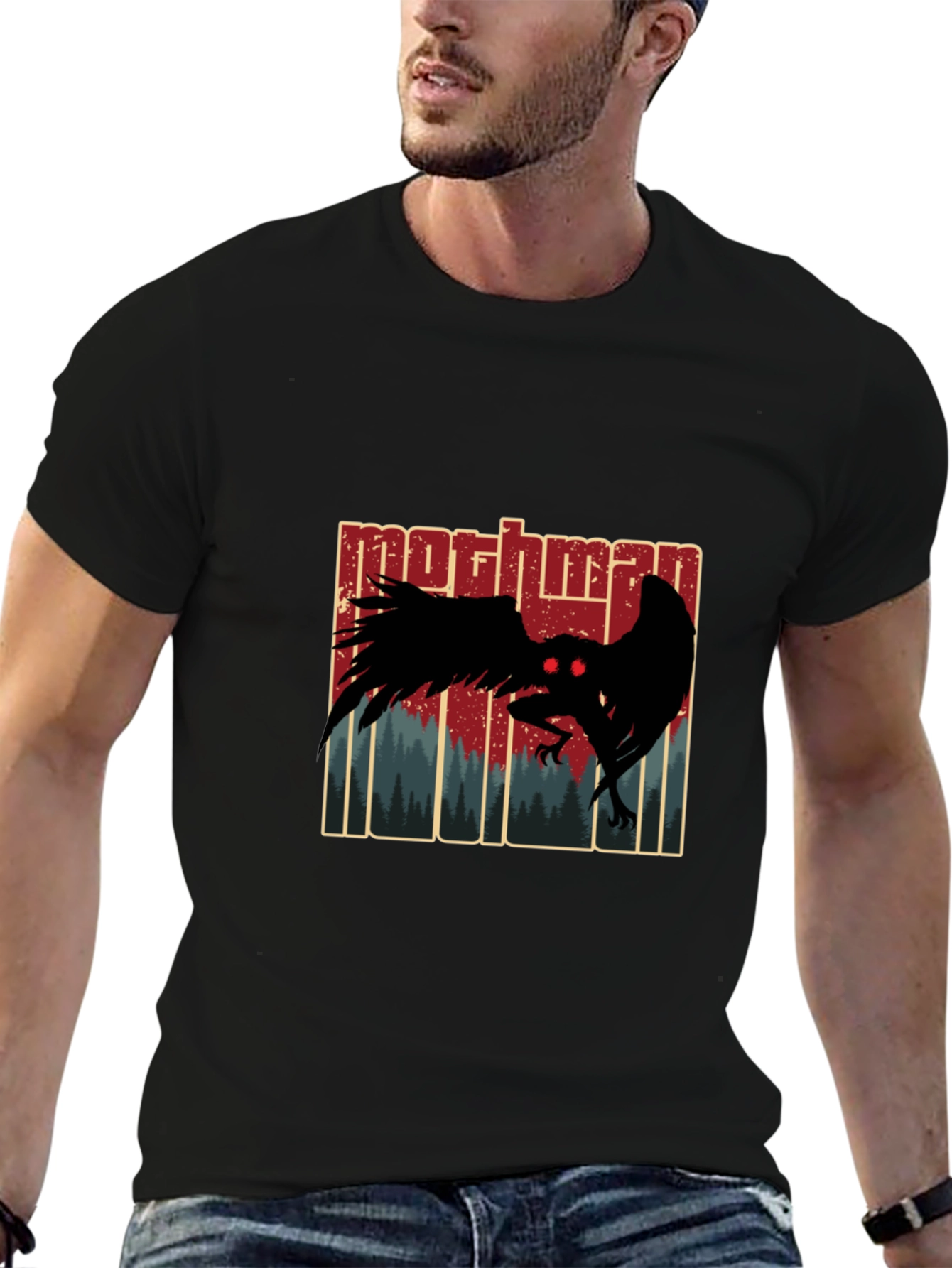 Mothman Graphic Tee - Cryptid Design T-Shirt