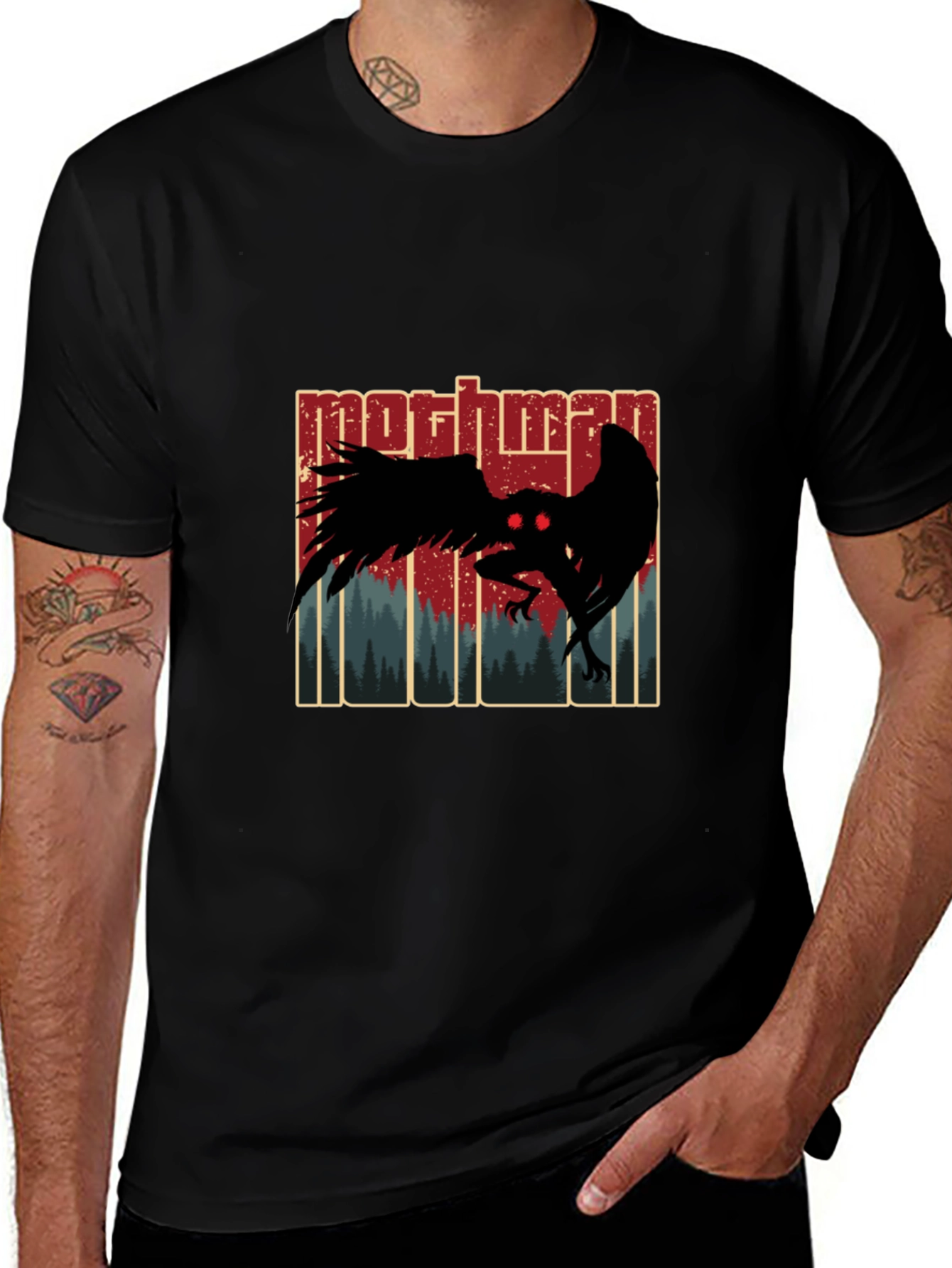Mothman Graphic Tee - Cryptid Design T-Shirt