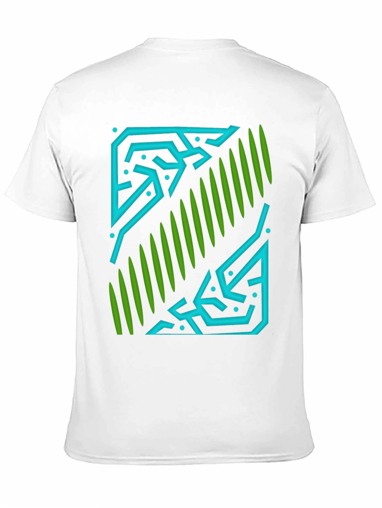 Abstract Geometric Graphic Print Black T-Shirt