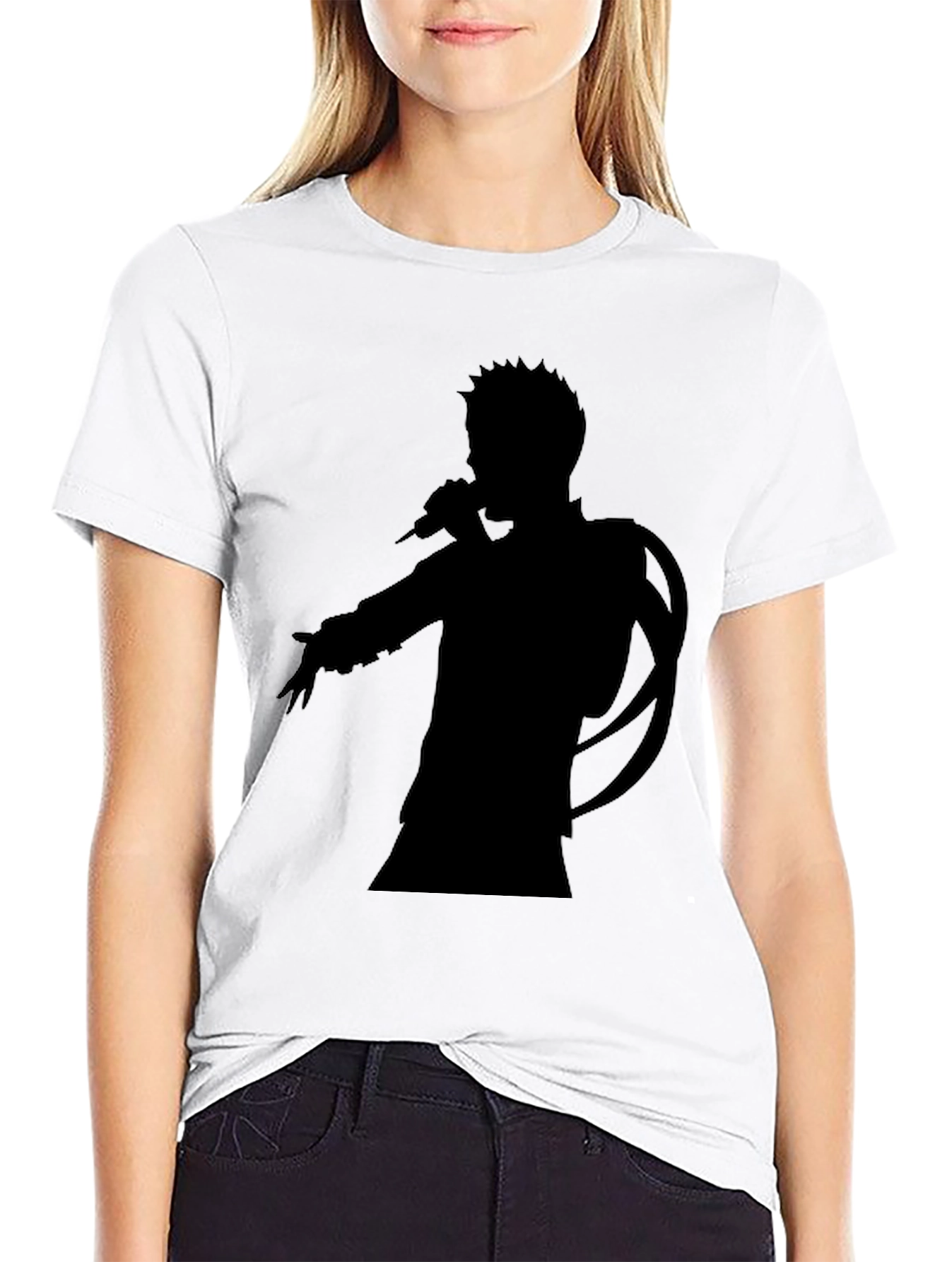 Silhouette Singer Graphic Tee - Unisex Black T-Shirt