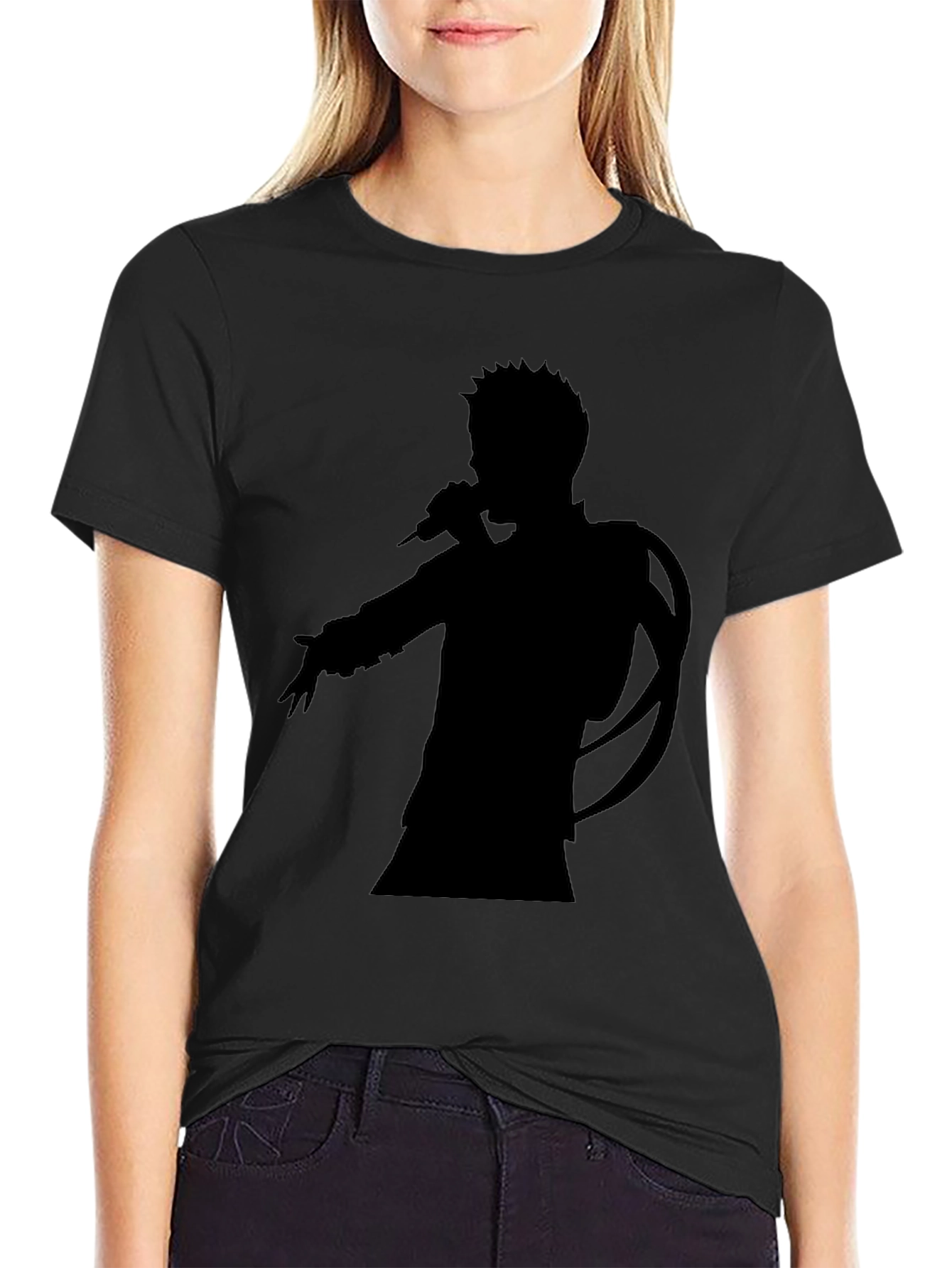 Silhouette Singer Graphic Tee - Unisex Black T-Shirt